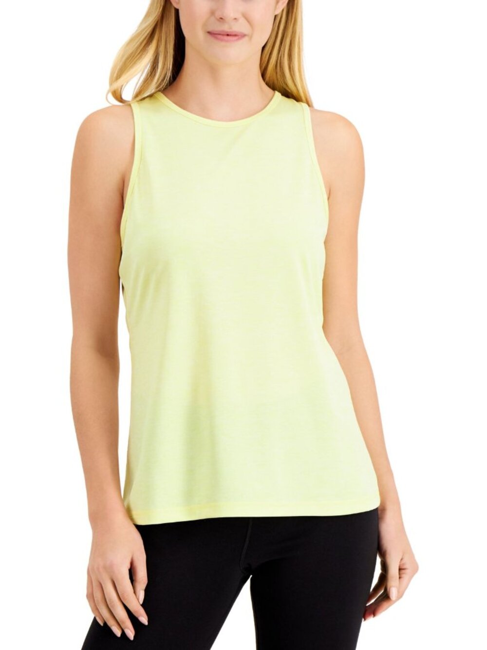 Ideology Womens Heathered Keyhole-Back Tank Top